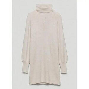 Aritzia Wilfred Rebecca Merino Wool Turtleneck Ribbed Sweater Dress Sz Medium